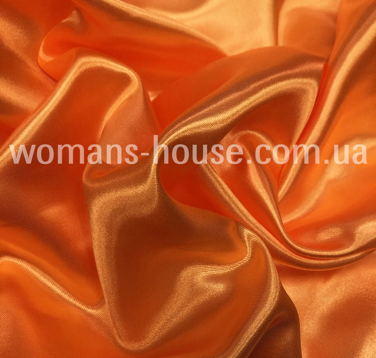 Тканина атлас звичайний Помаранчевий, фото 1