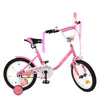 Велосипед детский PROF1 16д. Y1681 Flower, розовый,звонок,доп.колеса
