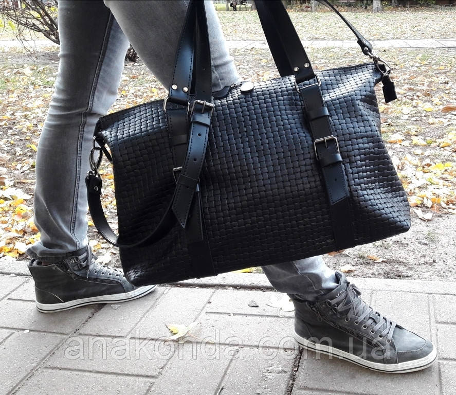 31-2-XL Натуральна шкіра чорна Сумка чоловіча жіноча унісекс для ноутбука чорна шкіряна сумка з тисненням 3D