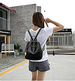 Модний рюкзак міський жіночий, розмір L Чорний, фото 3