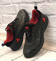 Мужские кожаные кроссовки Reebok черные Re0007