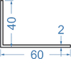 Алюминиевый уголок 60х40х2мм