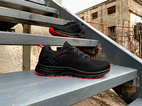 Чоловічі кросівки BaaS Trend System Black/Red чорні з червоним, фото 1