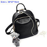 Модний рюкзак міський жіночий, розмір L Чорний, фото 2