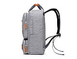 Рюкзак сумка чоловічий міський для ноутбука Темно-сірий, фото 5