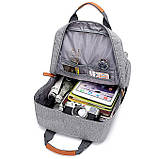 Рюкзак сумка чоловічий міський для ноутбука Темно-сірий, фото 7