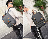 Рюкзак сумка чоловічий міський для ноутбука Темно-сірий, фото 4
