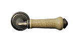 Ручка дверна на розетці SIBA Lysbon, антична бронза з керамікою, фото 2