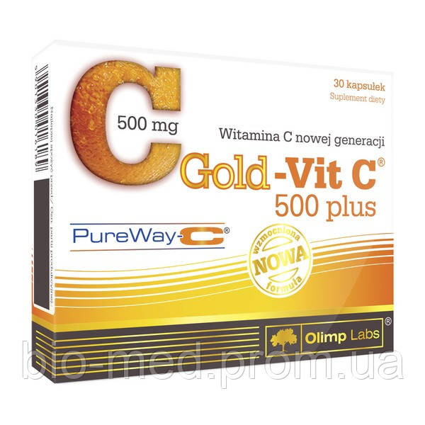 Olimp Gold-Vit C 500 plus Pure Way C — для імунної системи, 30 шт., фото 1