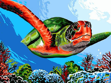 Картина за номерами 30х40 см Babylon Зелена черепаха (VK 236)