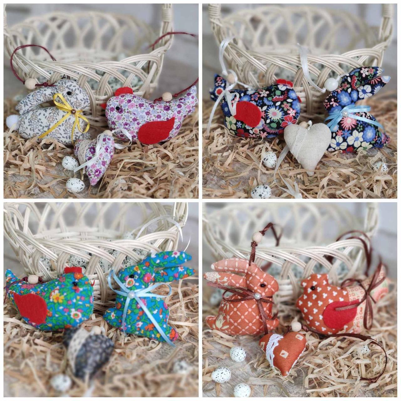 Набір іграшок до Великодня "Кролик, курочка, сердечко", фото 1