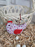 Курочка - пасхальна підвіска ручної роботи, для великоднього віночка, для корзини, фото 2