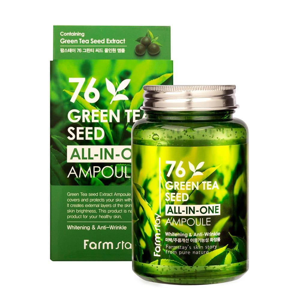 Багатофункціональна ампульна сироватка з насінням зеленого чаю Farmstay Green Tea Seed All-in-One Ampoule