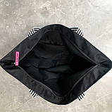 Сумка жіноча дорожня спортивна для фітнесу в стилі Victoria's Secret (чорна з рожевим), фото 10