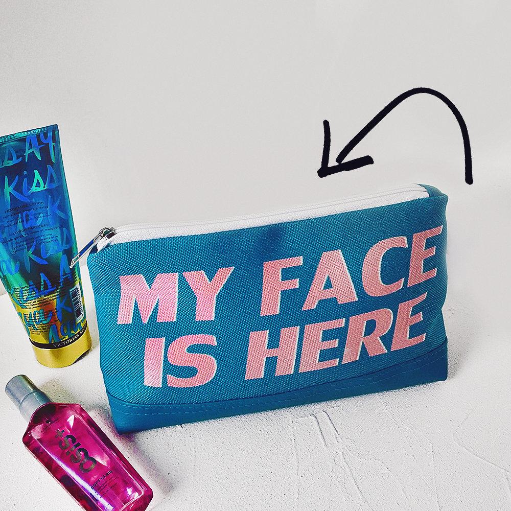 Косметичка дорожня жіноча Lovely My face is here 26x15x8 см
