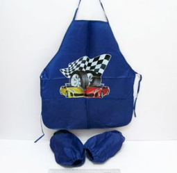 Комплект: фартух + нарукавники "Для хлопчиків" 128 поліестер (син, чорний)