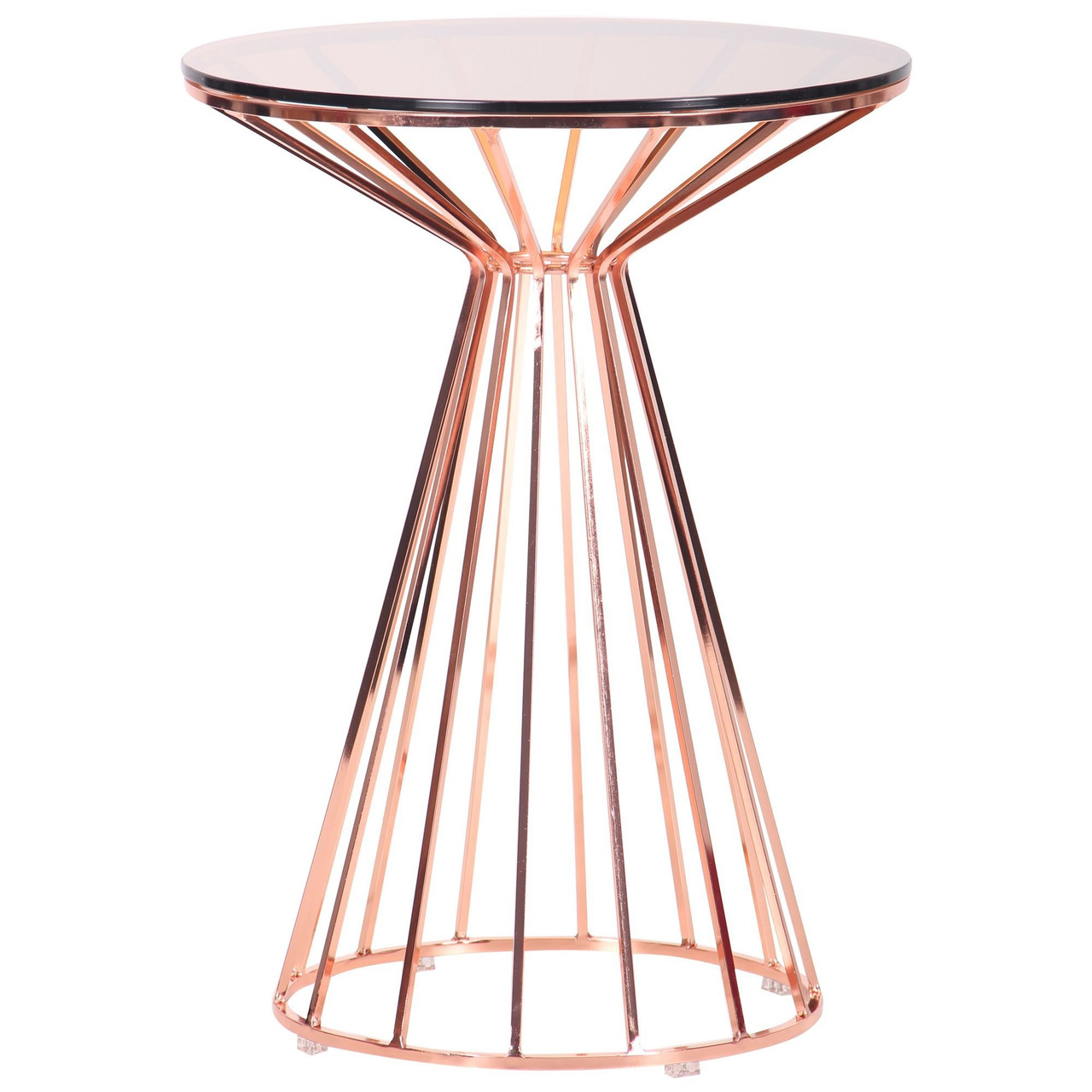 Стіл барний лофт Canary зі скляною стільницею колір металу rose gold glass top від TM AMF