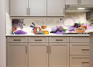 Кухонний фартух Лаванда Арома (фотодрук наклейка на стінову панель кухні релакс олії) 600*2000 мм