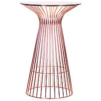 Стіл барний лофт Maleo зі скляною стільницею колір металу rose gold від TM AMF
