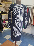 Плаття-футляр біло-синє з абстрактним принтом Grandua, фото 6