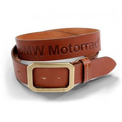 Оригінальний шкіряний ремінь BMW Motorrad Logo Leather Belt, Brown, артикул 76898352943