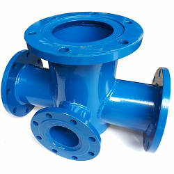 Пожежна підставка трійникова фланцева ППТФ сталева Ду-200х200х100 мм