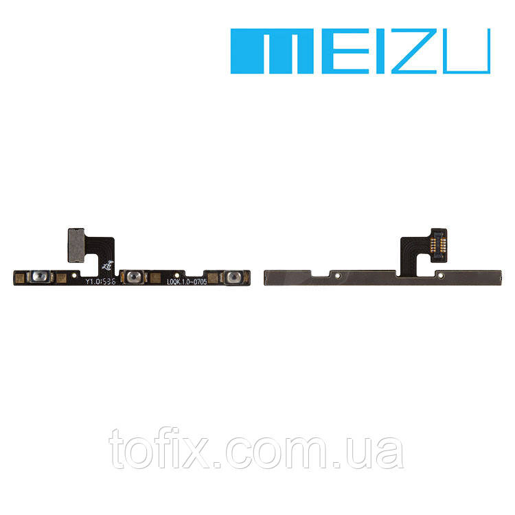 Шлейф для Meizu Pro 5, кнопки вмикання, з компонентами (оригінал)