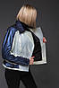 Жіноча куртка косуха з натуральної шкіри перламутрова, фото 7