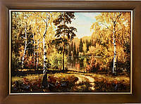 Картина пейзаж из янтаря " Осенний"