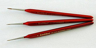 Набір пензлів H&S Kolibri Red Sable (червоний соболь), 3 шт.