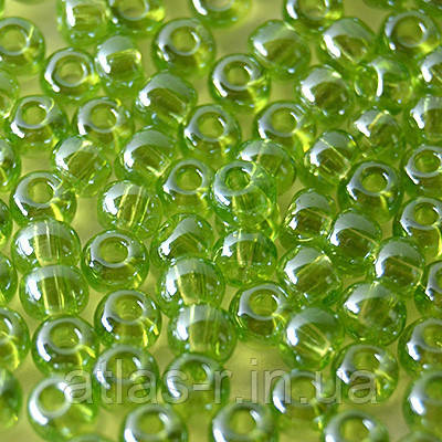 Бісер Preciosa Чехія №56220 1г, зелений світлий, прозорий, матовий