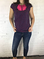 Блуза жіноча " Princess" синя з рожевим 36-44