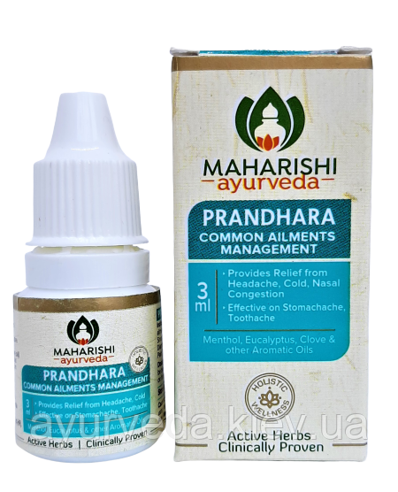 Прандхара — застуда, нежить, нудота, укуси комах, зубний біль, головний біль Prandhara (3ml)