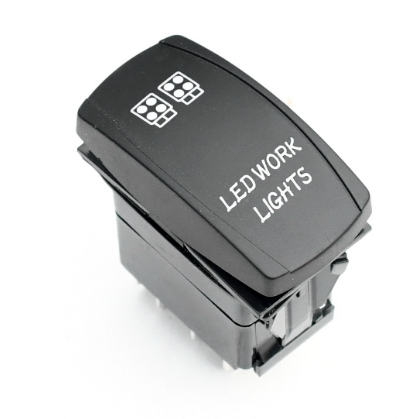 Перемикач Rocket 7P ON-OFF-ON синій LED, фото 1