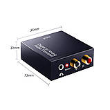 Аудіо конвертер декодер звуку з цифрового оптичного в аналоговий 2.0 RCA тюльпани стерео перехідник 3.5 джек ( перетворювач, фото 5