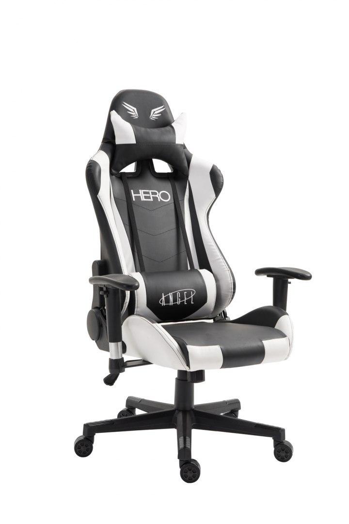 Fotel gamingowy ANGEL Hero czarno-biały