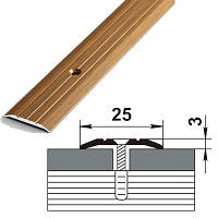 Порог для пола алюминиевый 25мм, 2,5см, 5А, длина: 0,9м; 1,80м; 2,7м голый метал, ламинированные, крашеные.