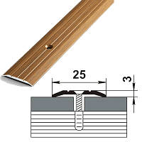 Поріг для підлоги алюмінієвий 25мм, 2,5 см, 5А, довжина: 0,9 м; 1,80 м; 2,7 м голий метал, ламіновані, фарбовані.