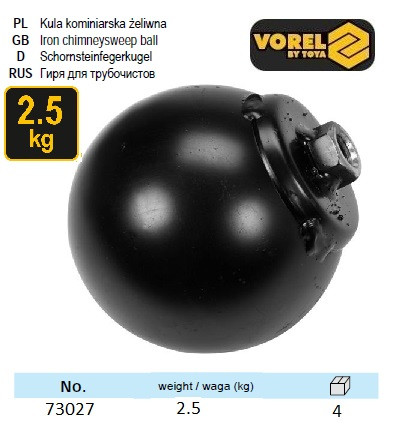 Гиря для очищення димарів 2.5 кг гайка М12 VOREL-73027