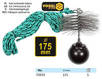Набор для чистки дымоходов Польша шнур Ø=6 мм l=10 м ерш Польща щетка Ø=175 мм гиря=1.8 кг VOREL-73033
