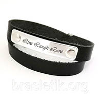 Шкіряний браслет на 2 оберти з гравіюванням