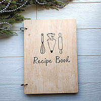 Кулінарна дерев'яна книга для запису рецептів