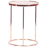 Стол журнальный лофт Kalibri со стеклянной столешницей цвет металла rose gold glass top от TM AMF