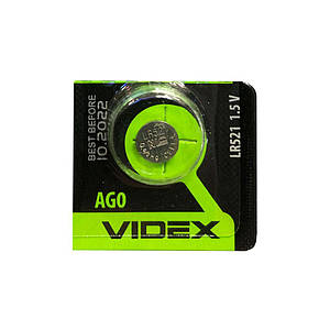 Годинникова батарейка 379A / LR521 / LR63 / AG0 Videx Alkaline (1.5v) 1шт.