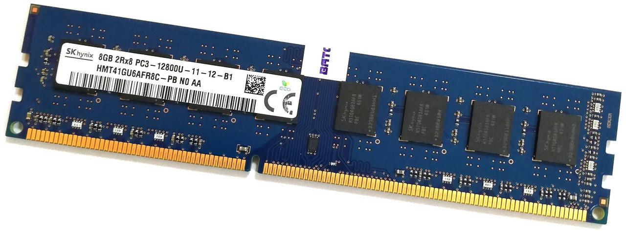 Оперативна пам'ять Hynix DDR3 8Gb 1600MHz PC3 12800U 2Rx8 CL11 (HMT41GU6AFR8C-PB N0 AA) Б/В