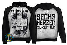 Толстовка реглан РАМШТАЙН Sechs Herzen светло-серая