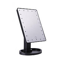 Косметическое Зеркало с ЛЕД подсветкой для макияжа Large 22 LED Mirror Black