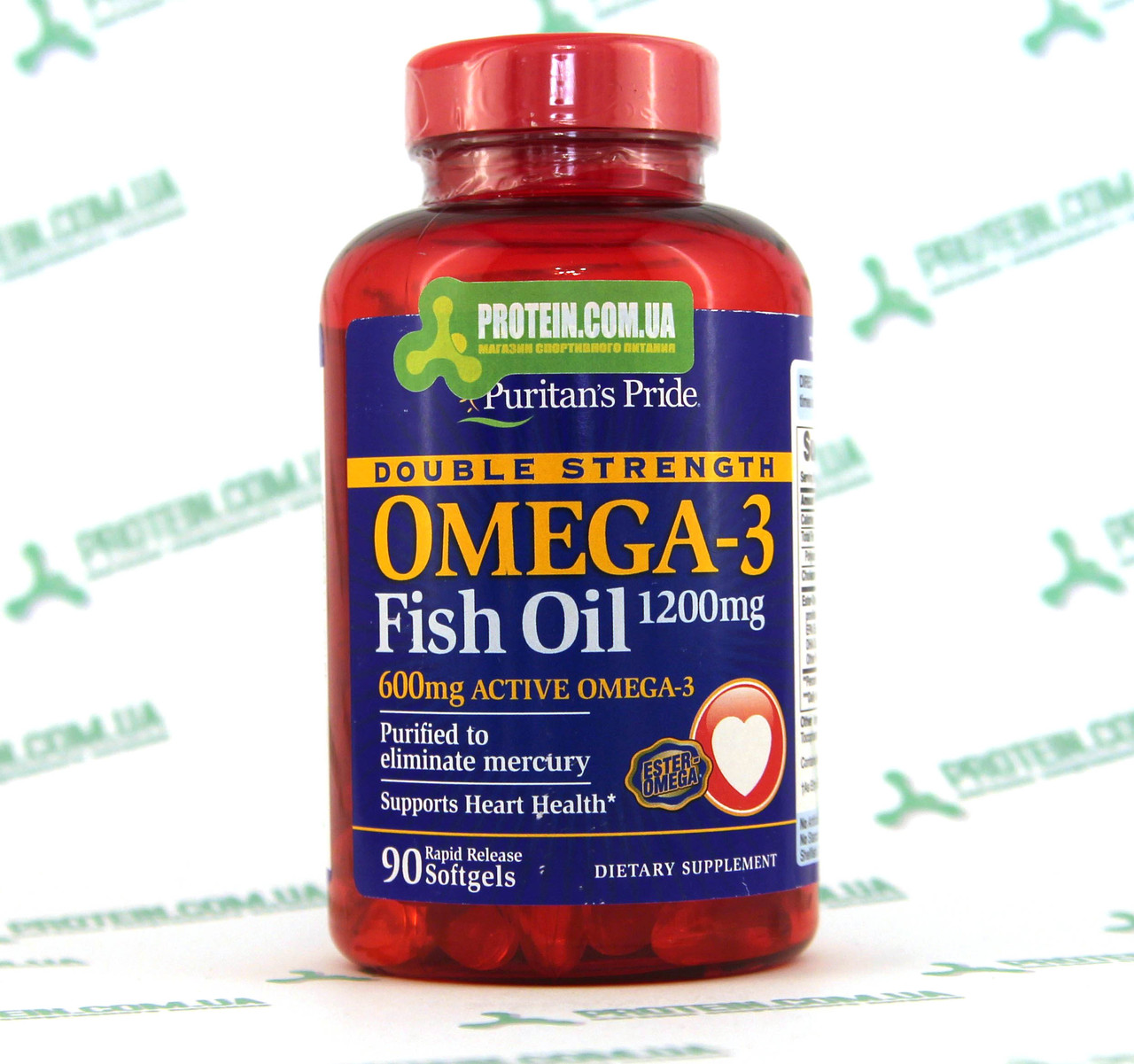 Риб'ячий жир Puritans Pride Omega 3 Double Strength 1200 мг 90 капс