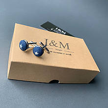 Запонки I&M Craft сині в зірки (500141Z)