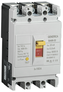 Автоматичний вимикач ВА66-31 3Р 160А 18 кА GENERICA